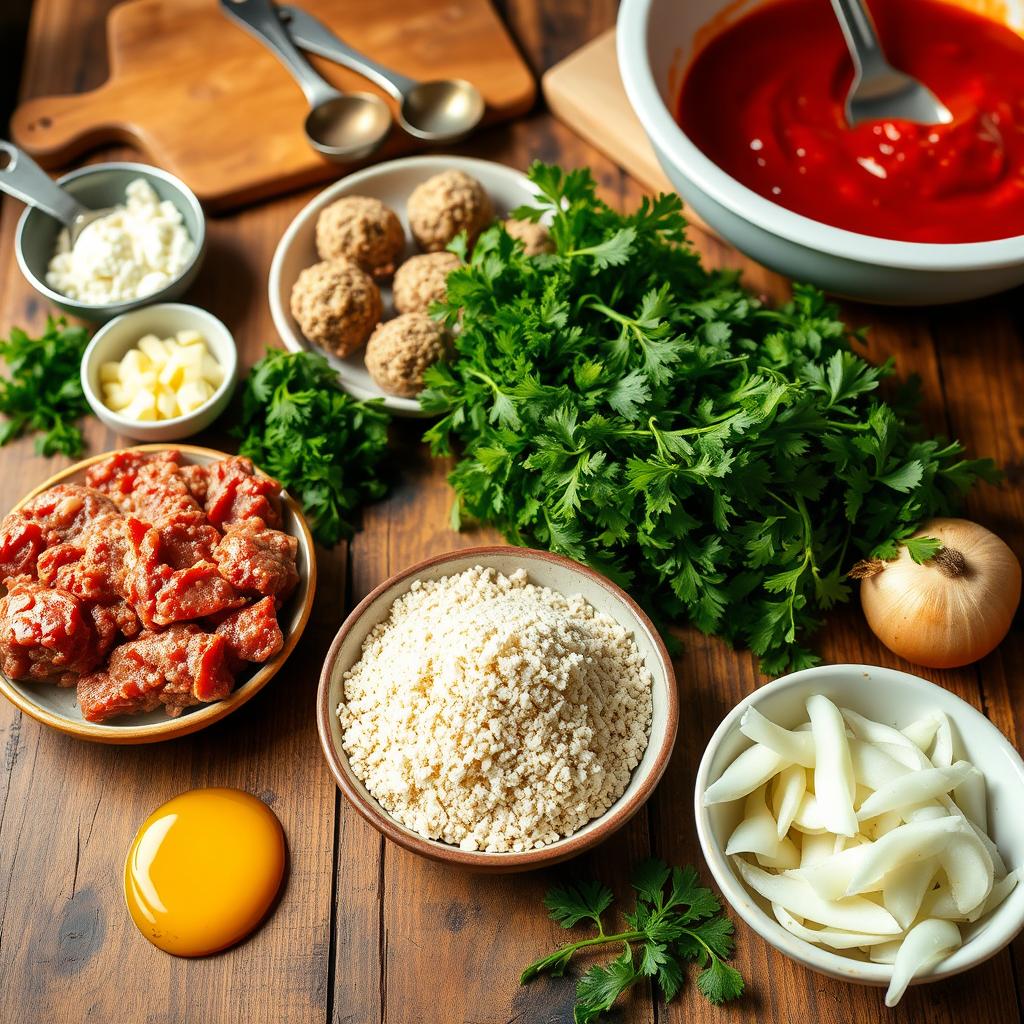 ingredientes para albóndigas