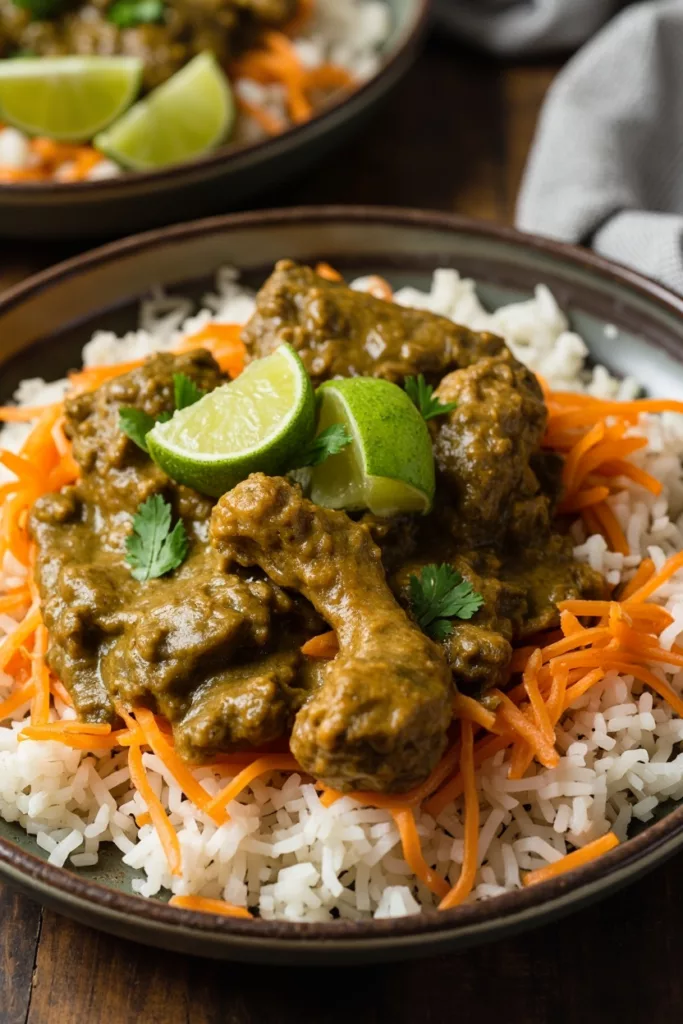 Pollo en mole verde (sin chicharrón)