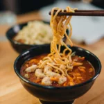 Sopa de fideos con pollo
